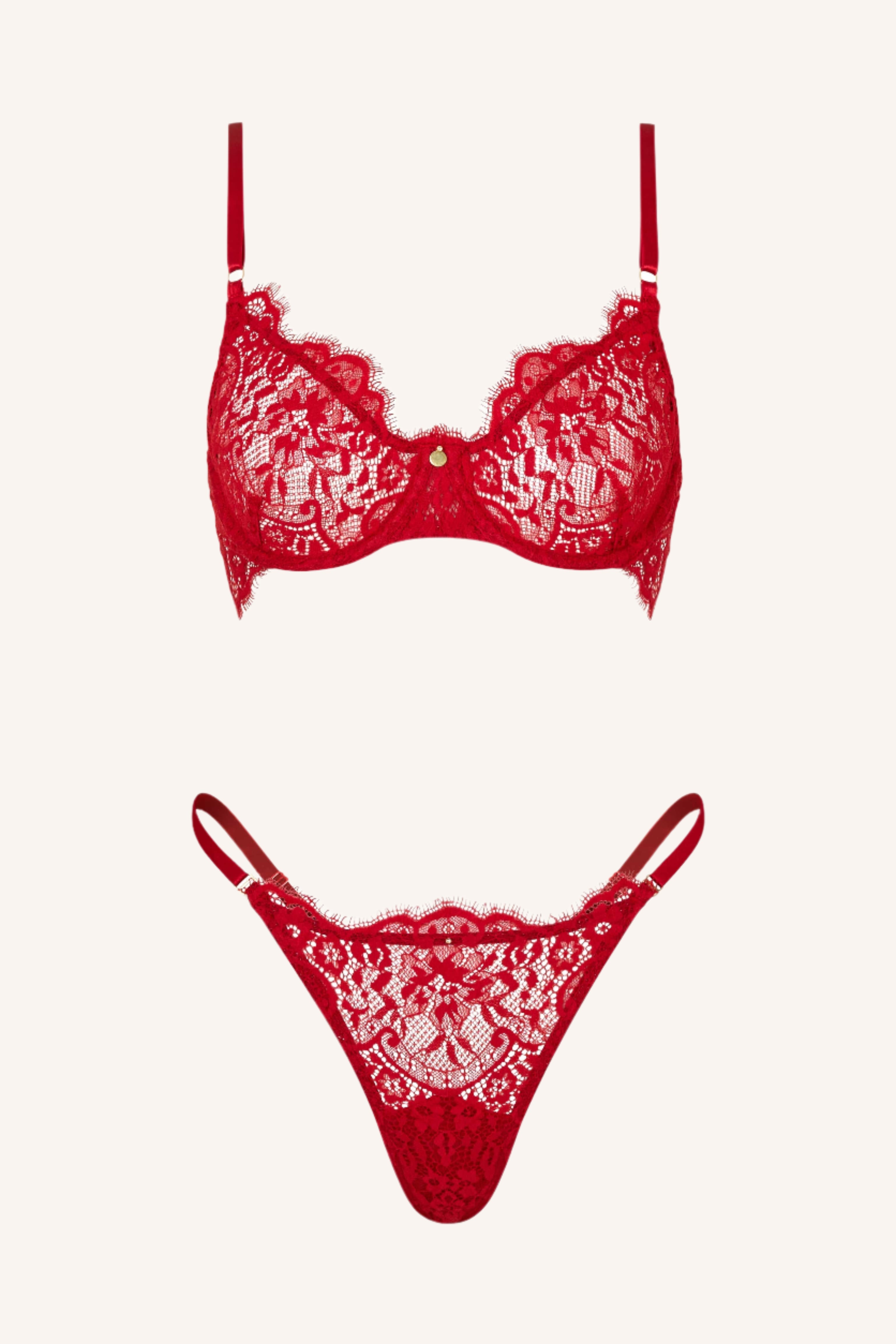 DAINTY – Rode Lace Demi BH