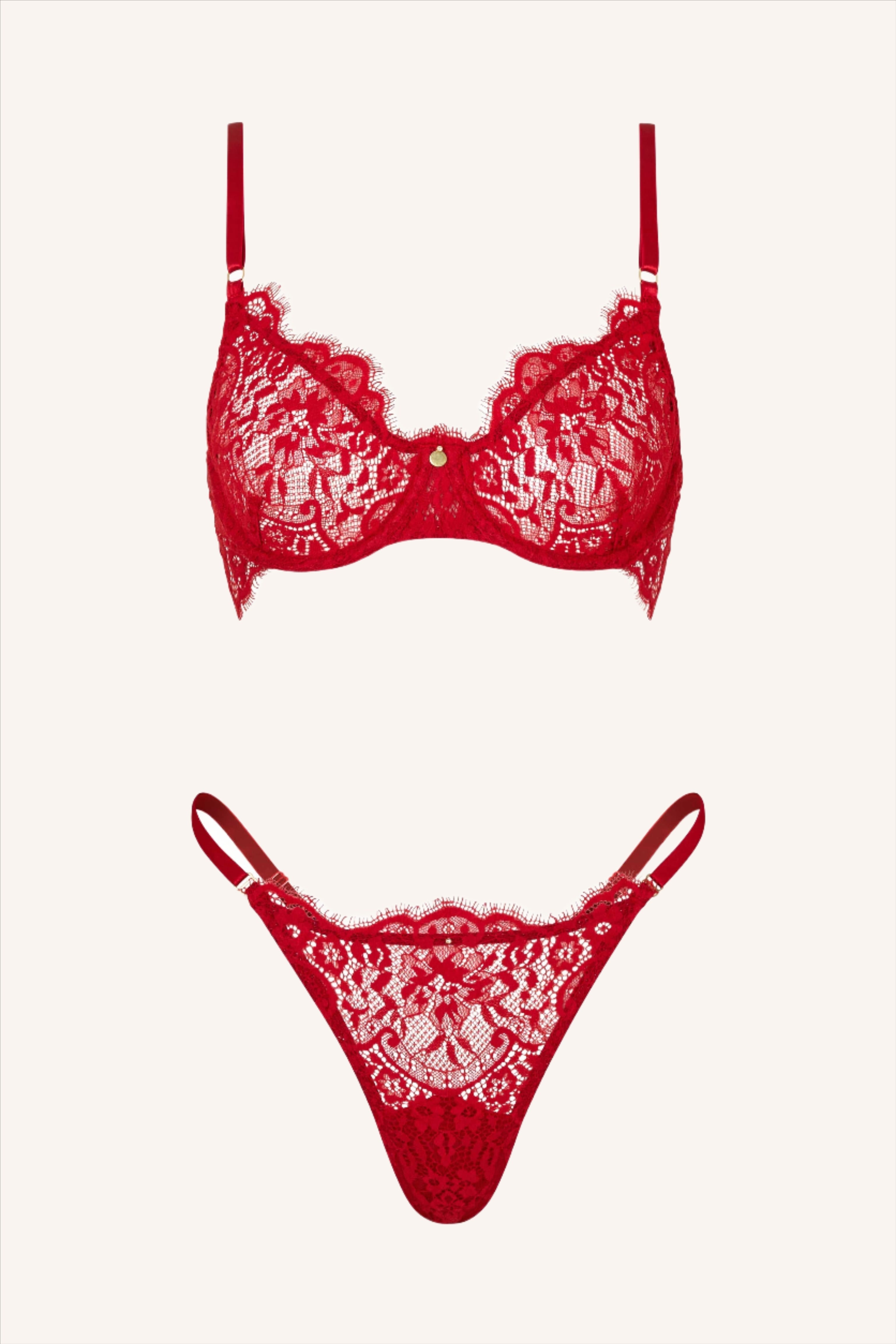 DAINTY – Rode Lace Demi BH
