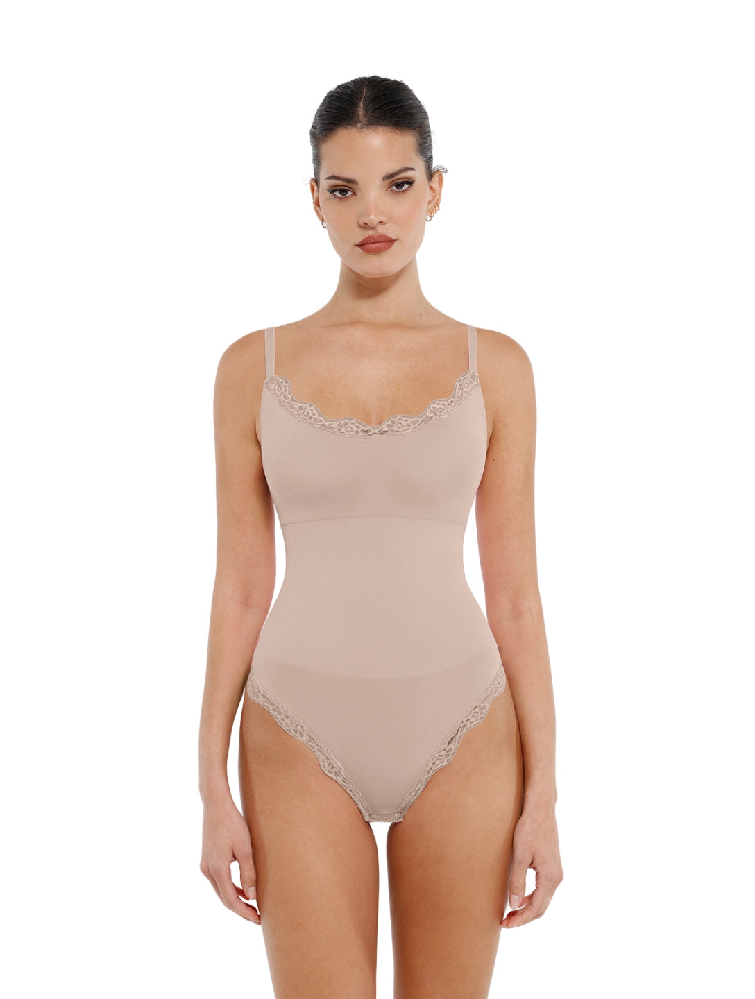 IVA – Naadloze Bodysuit met Kant & String - LivingCurves Nude / XS/S