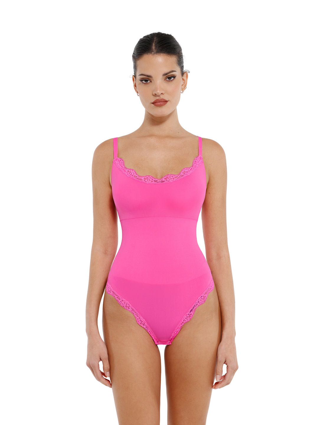 IVA – Naadloze Bodysuit met Kant & String - LivingCurves Roze / XS/S