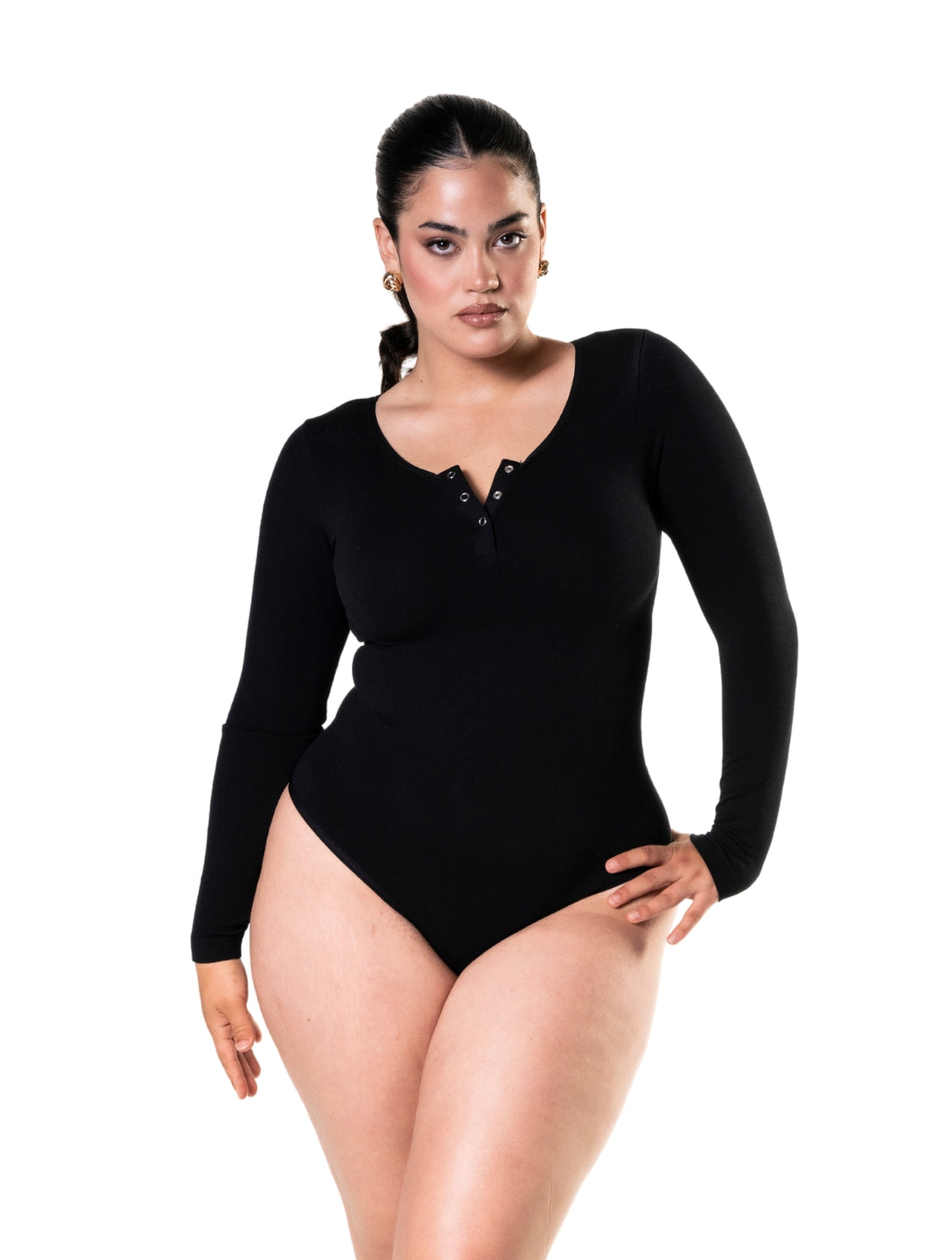 IVA – Naadloze Bodysuit met Lange Mouw - LivingCurves Zwart / XS/S