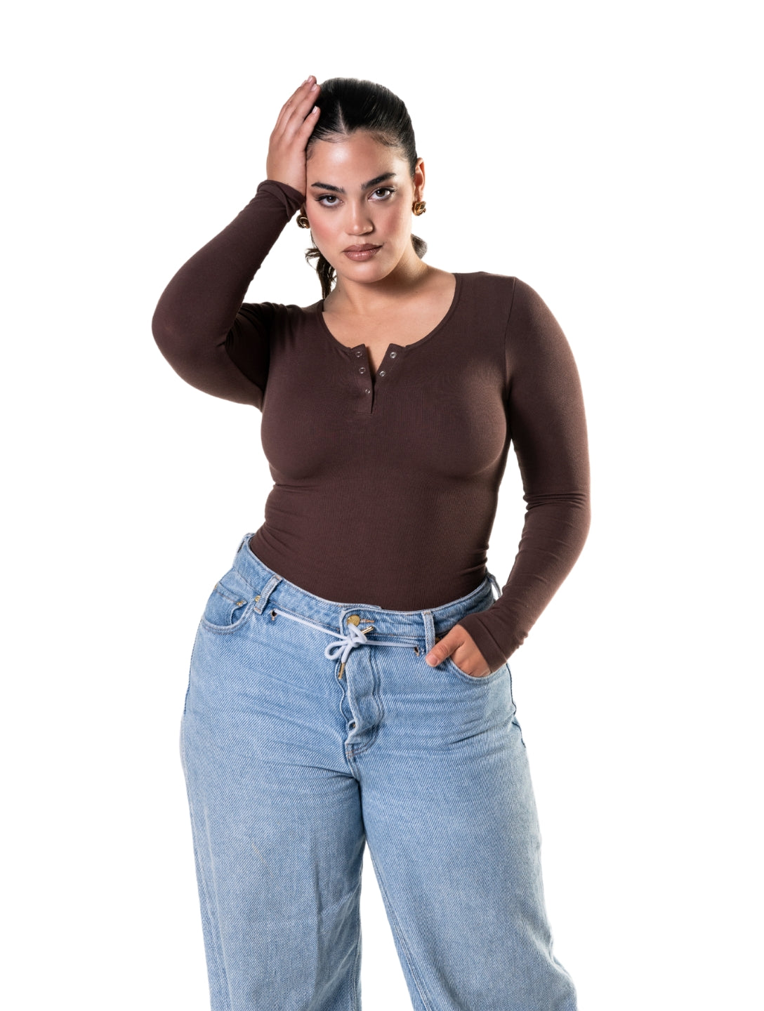 IVA – Naadloze Bodysuit met Lange Mouw - LivingCurves Wit / XS/S