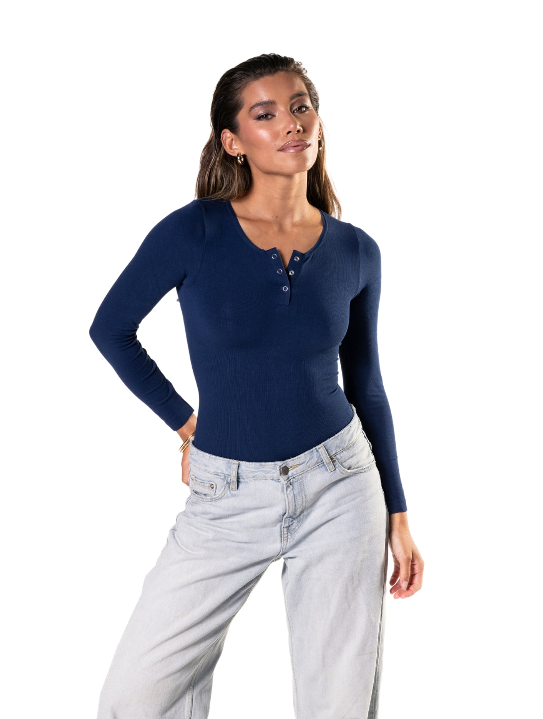IVA – Naadloze Bodysuit met Lange Mouw - LivingCurves Wit / XS/S