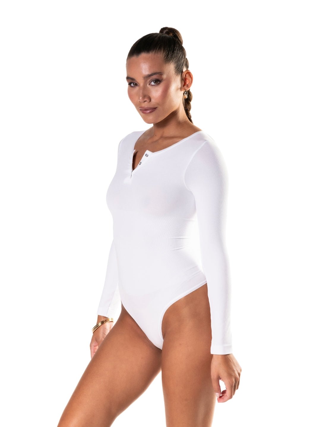 IVA – Naadloze Bodysuit met Lange Mouw - LivingCurves Wit / XS/S