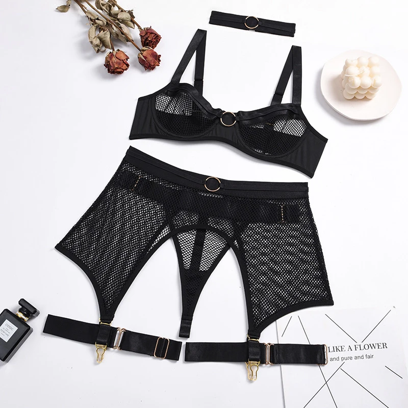 Four-Piece Erotic Lingerie Set