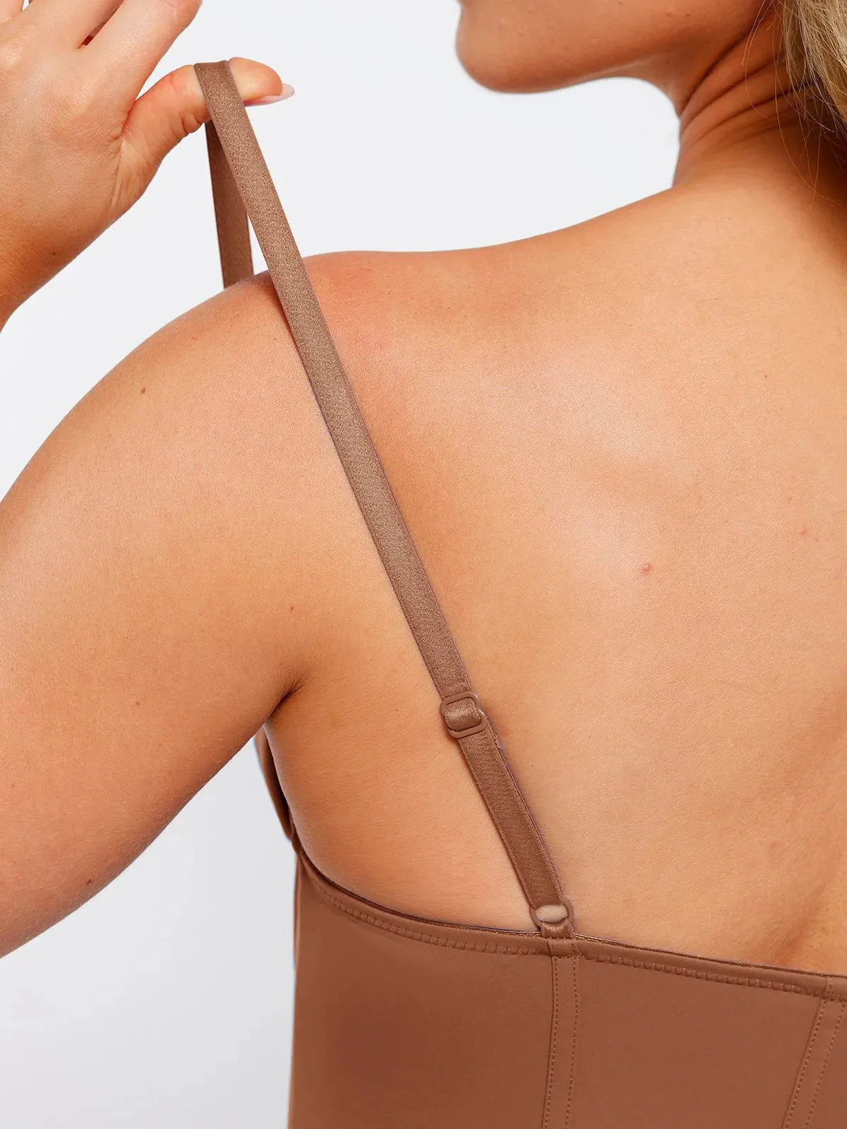 ISABELLE – Corset Bust Draping Bodysuit - LivingCurves Tops Body Shaper Slip Thong Bruin / XS