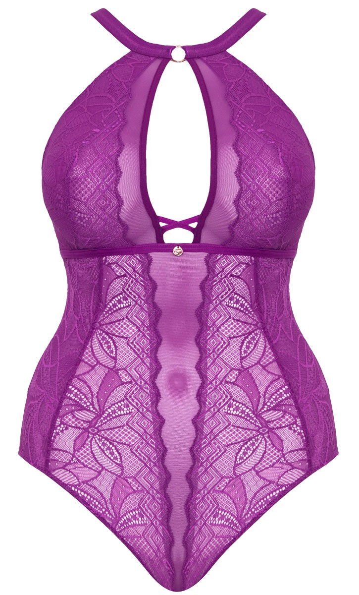 Curvy Kate Scantilly Opulence Mystic Purple Stretch Lace Bodysuit 038704