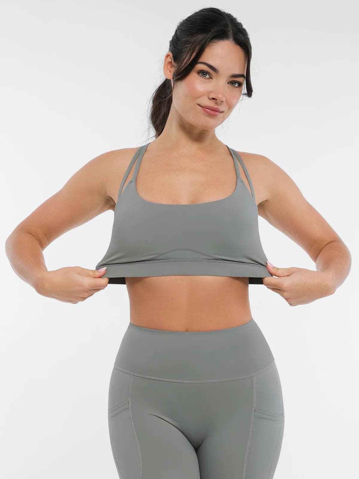 BRXL Cross Strap Sports Bra High-Waisted Shorts Set