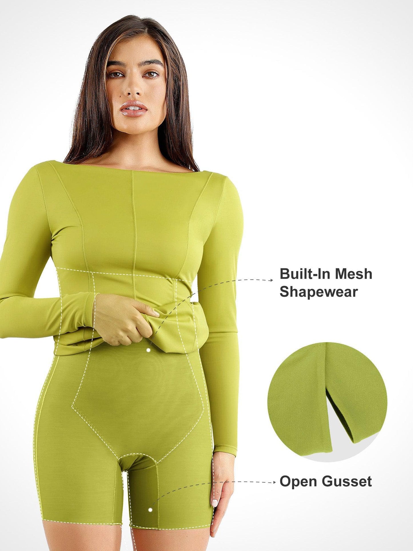 Shapewear Long Sleeve Boat Neck Sculpting Midi Dress - LivingCurves Low Back Formal Bodycon Party Winter Gown Black / S