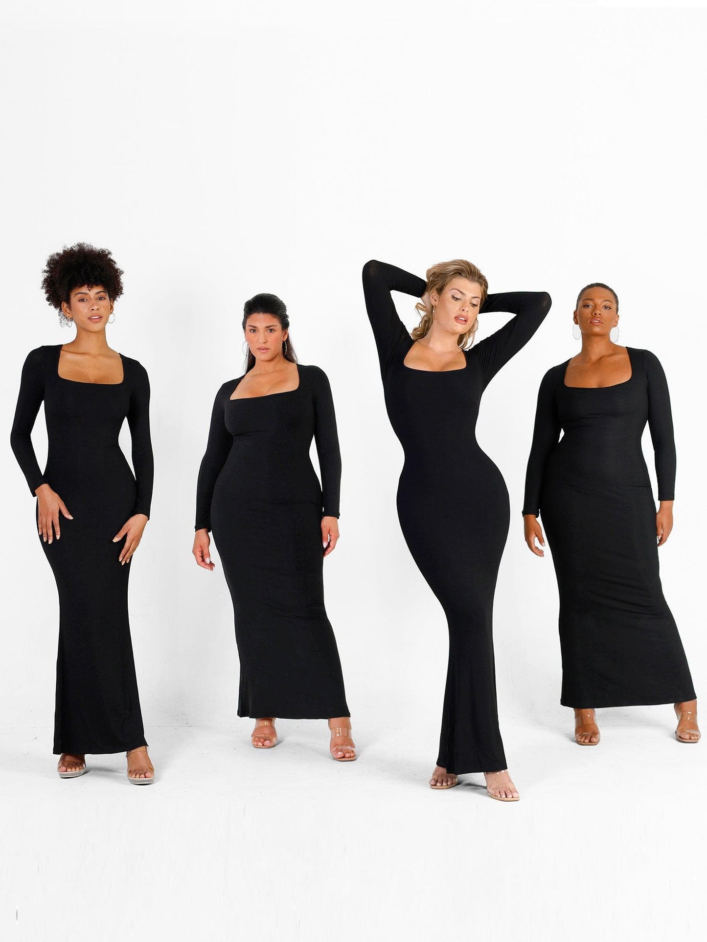 NOVA – Shapewear Maxi Dress met Lange Mouw
