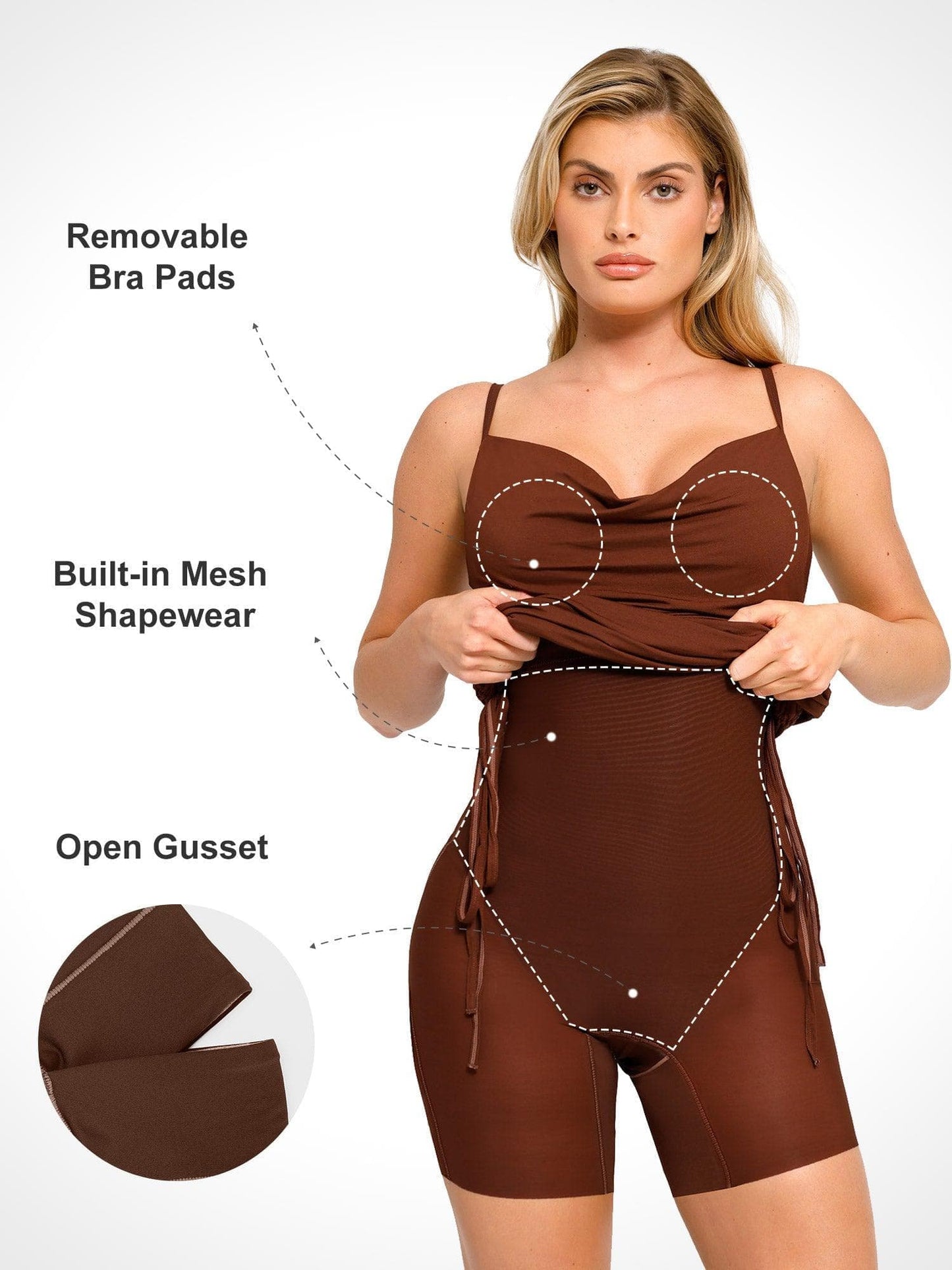 LIV – Shaping Ruched Mini Slip Dress
