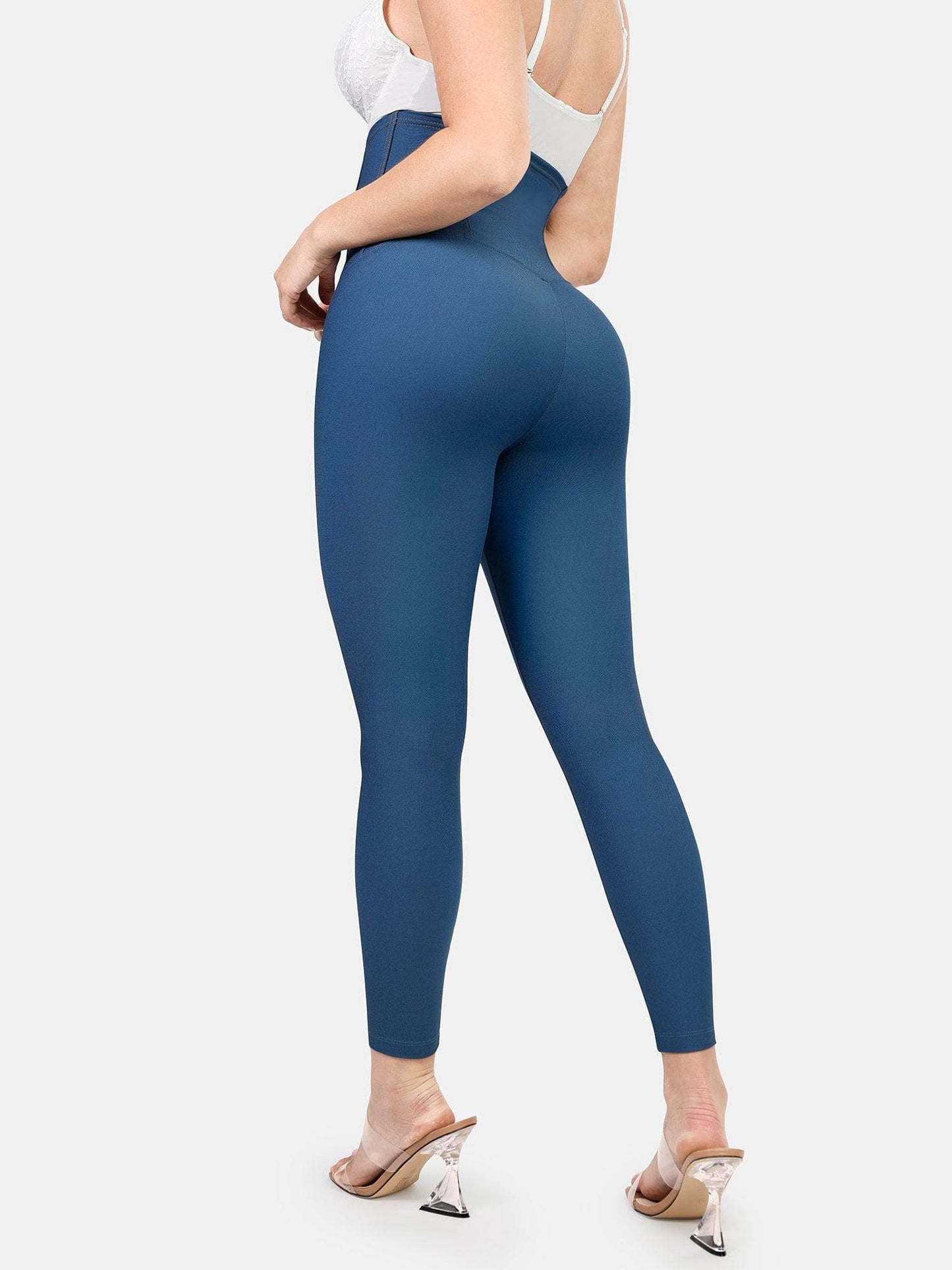 Shapewear High-Waist Tummy Control Denim Leggings - LivingCurves Denim Pants Blue / S