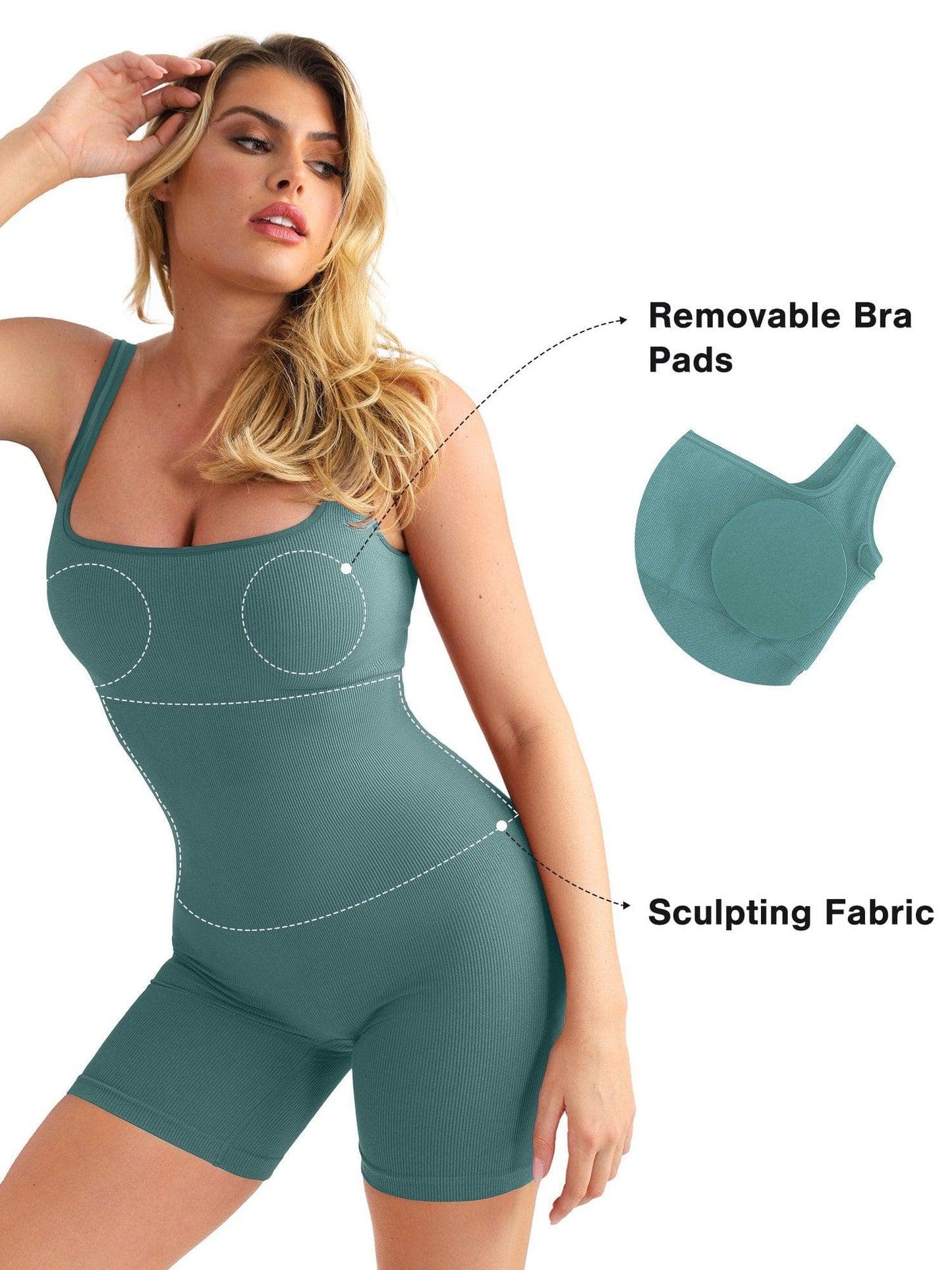 ANOUK | Naadloze Sport Romper met Square Neck
