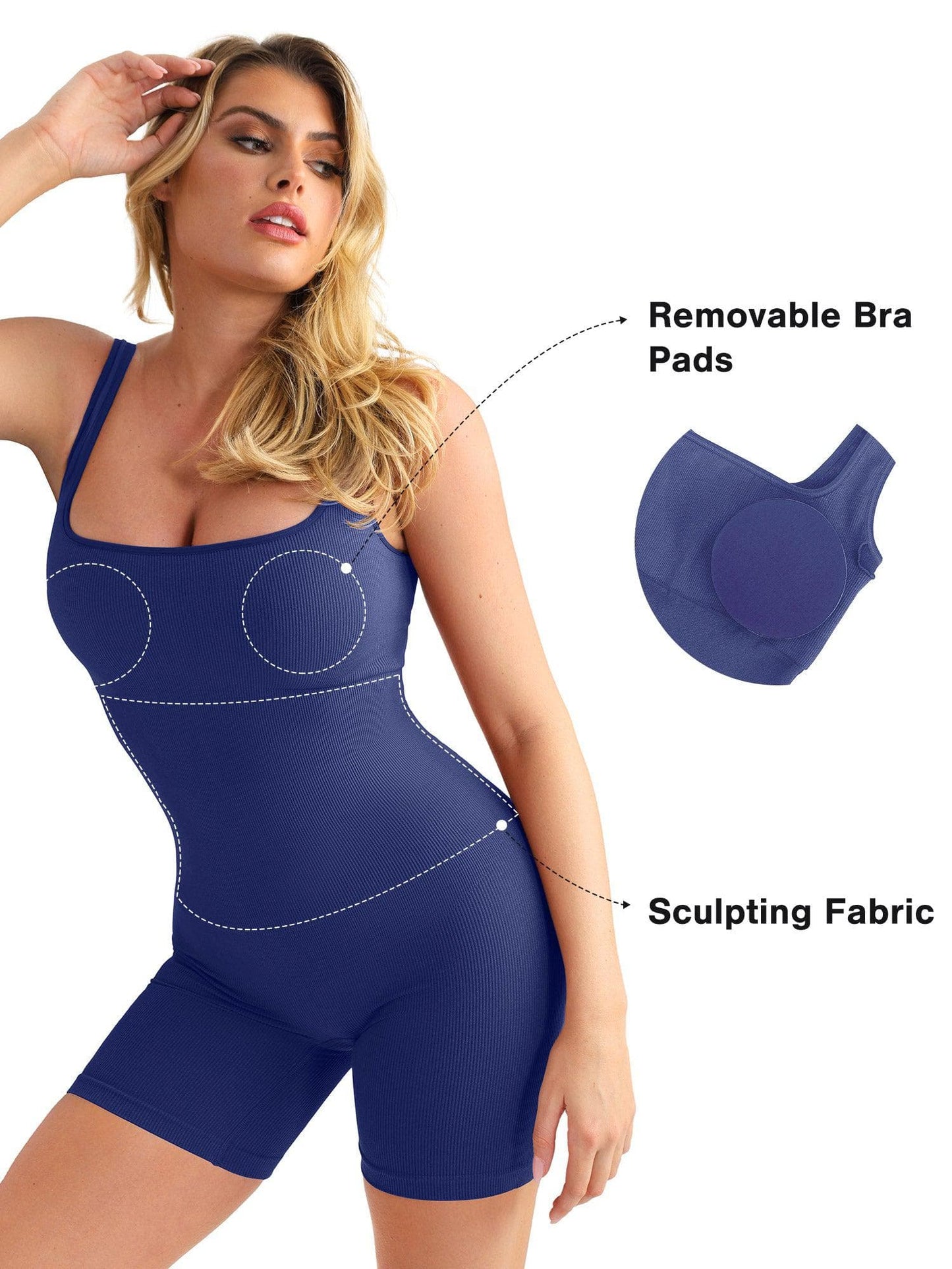 ANOUK | Naadloze Sport Romper met Square Neck