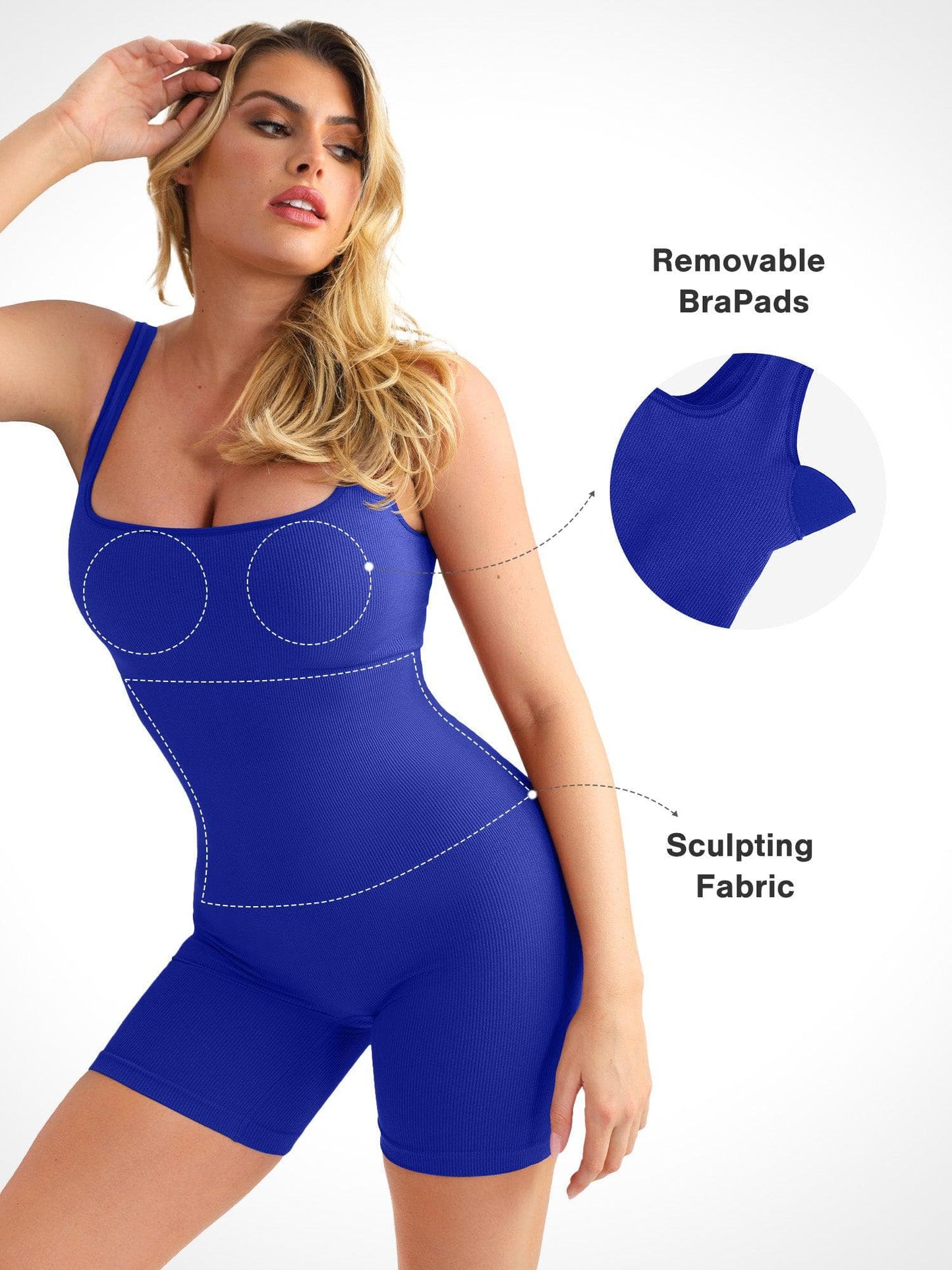ANOUK | Naadloze Sport Romper met Square Neck
