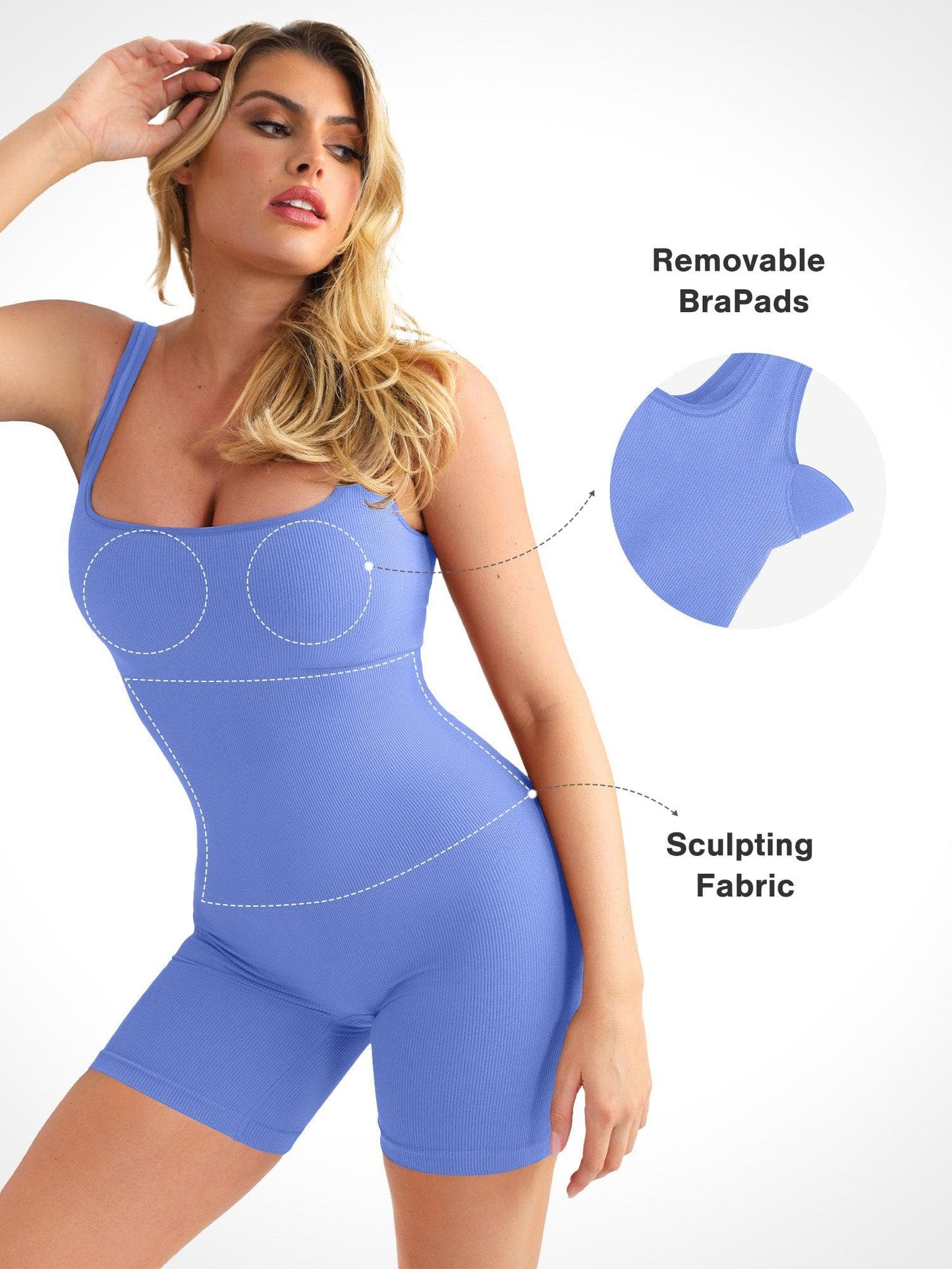 ANOUK | Naadloze Sport Romper met Square Neck