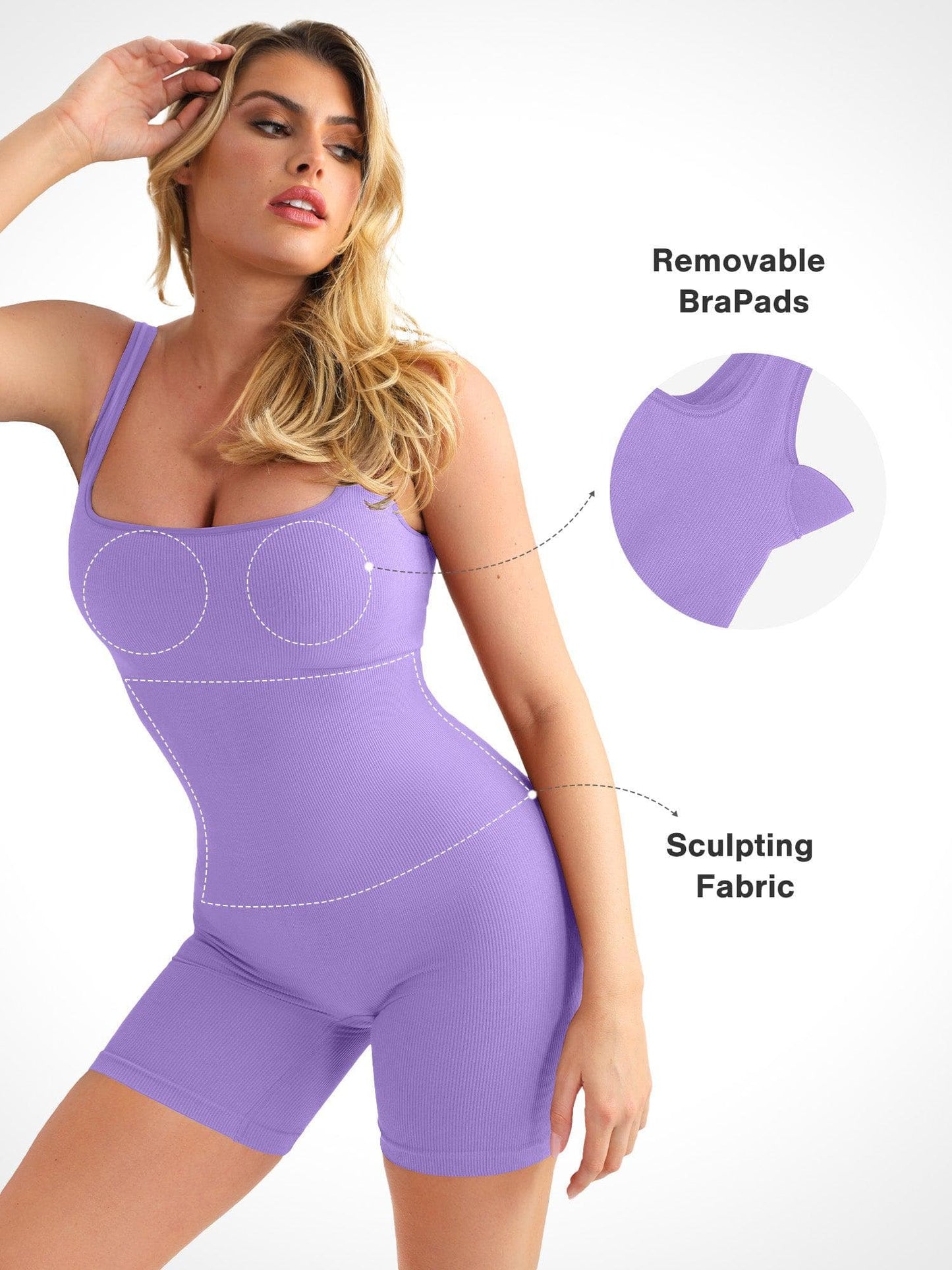 ANOUK | Naadloze Sport Romper met Square Neck