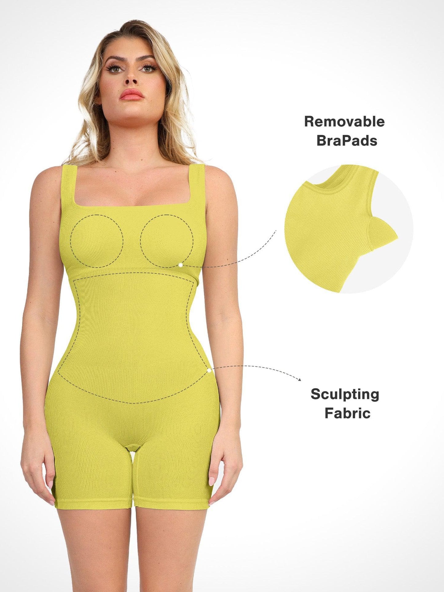 ANOUK | Naadloze Sport Romper met Square Neck