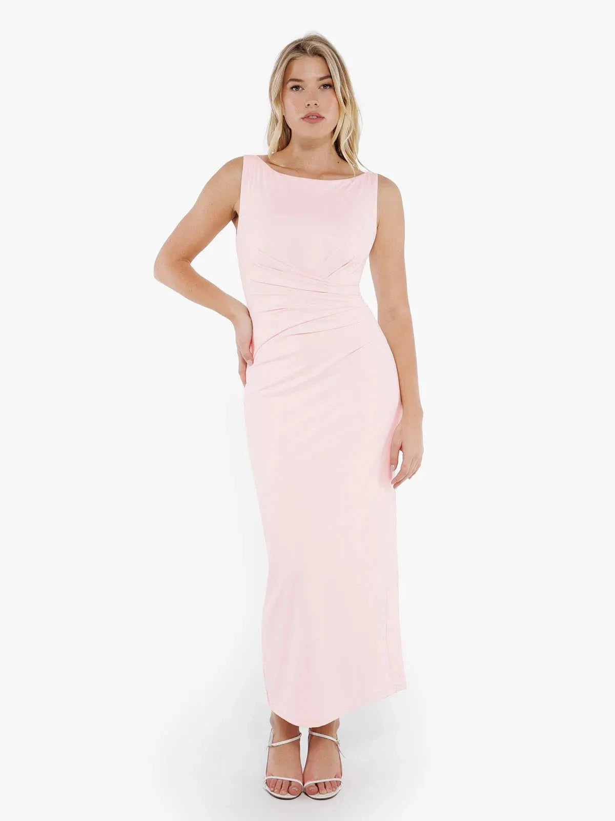 CAELIA – Shaping Boatneck Maxi Dress - LivingCurves Roze / XS