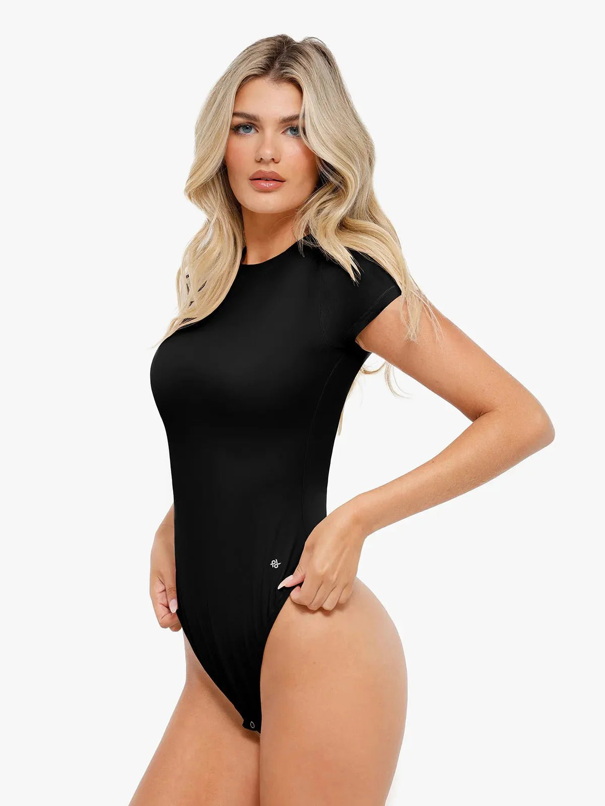 Shapewear Cloudsense Short Sleeve Crew-Neck Bodysuit - LivingCurves Soft Comfy Tops Body Shaper Black / S