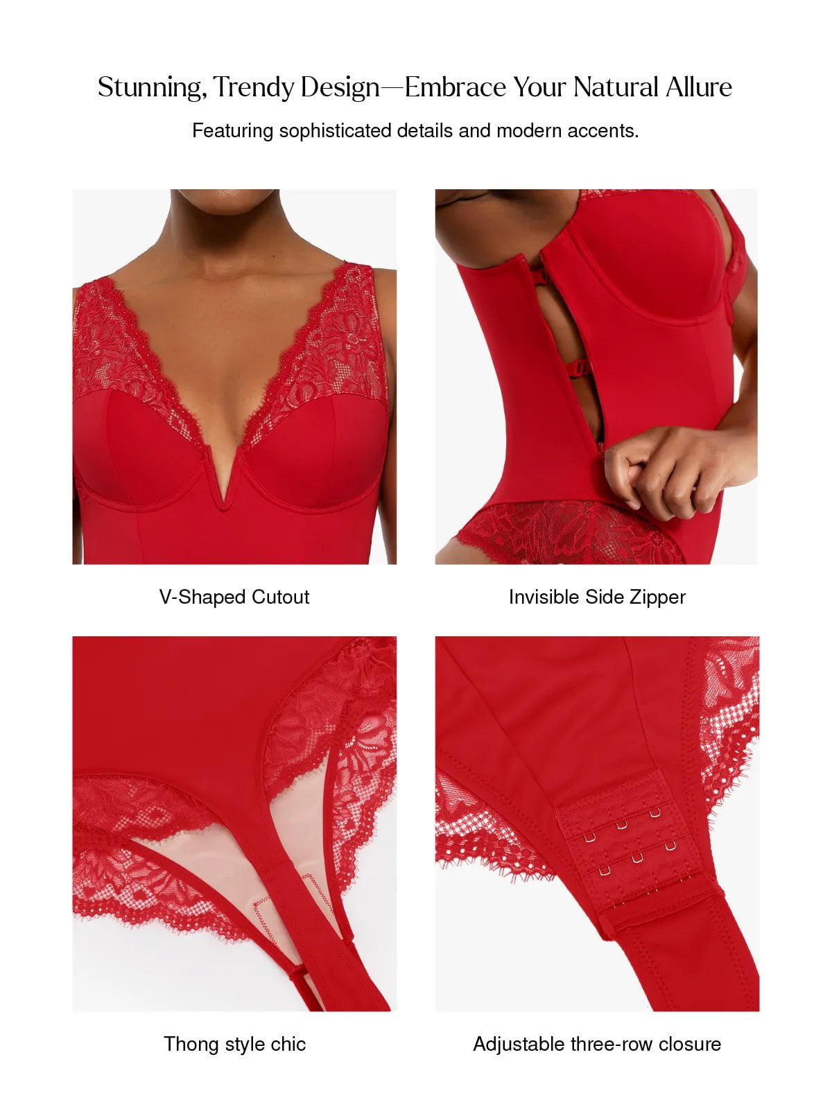 ALYA – Lace Hourglass Bodysuit - LivingCurves Sexy Tops Body Shaper Wit / XS