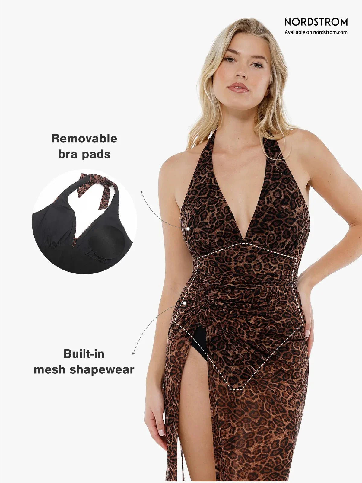 SABRINA | Halter Badpak met Corrigerende Taille + Cover-Up Set