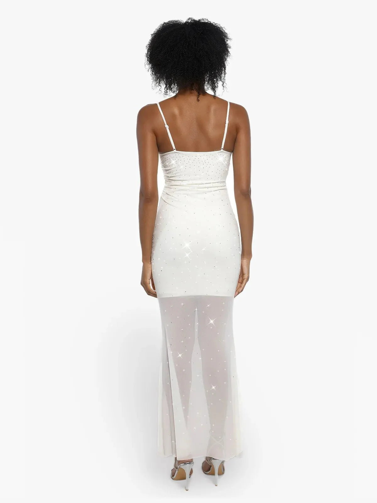CELINE – Shaping Maxi Jurk met Kristal Mesh