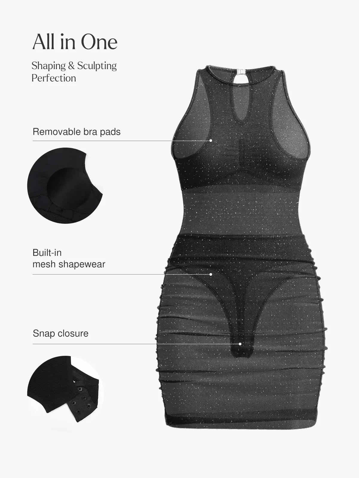 ASTRIA – Metallic Seamless Dress