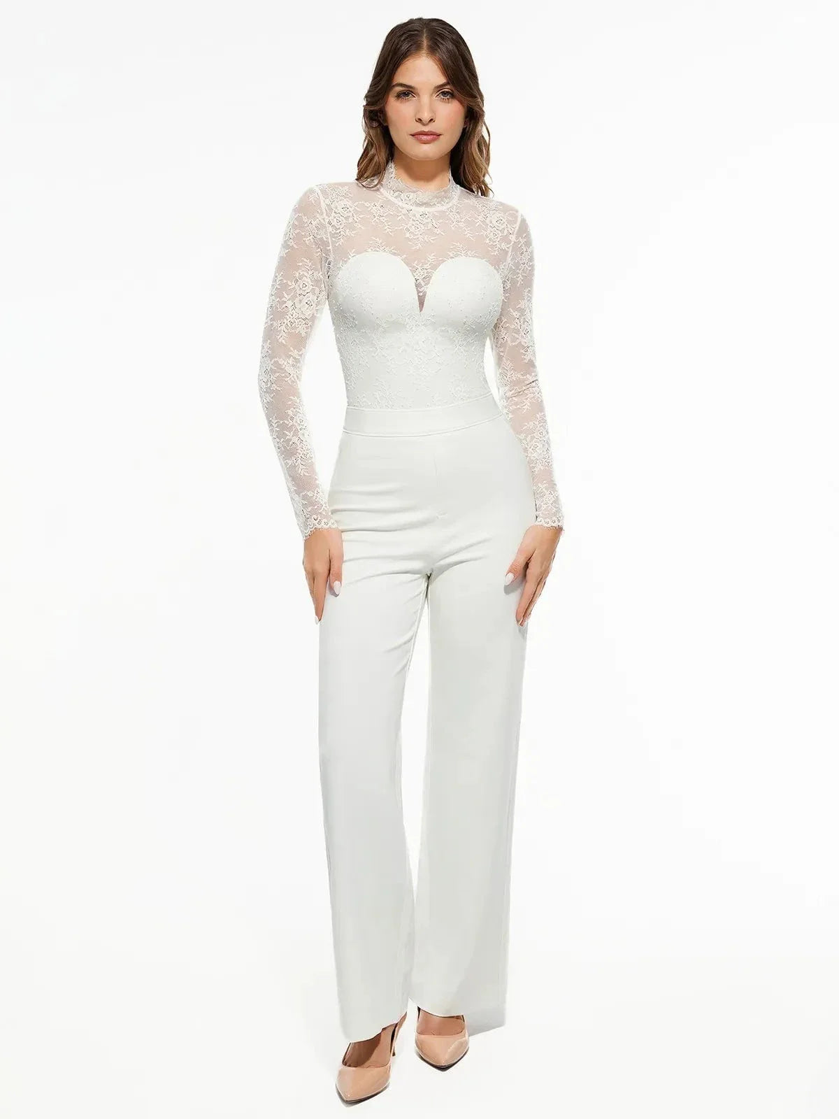 ELVIA – Lace Bodysuit met Lange Mouwen - LivingCurves Zwart / XS