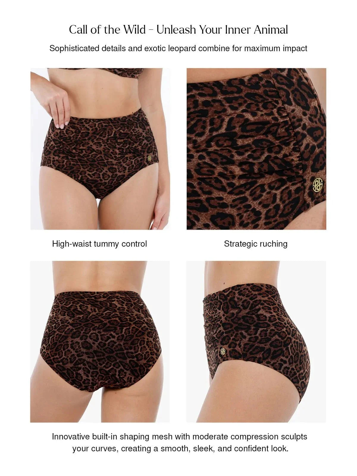 JUNGLESCULPT – High-Waisted Shaping Bikini Bottom