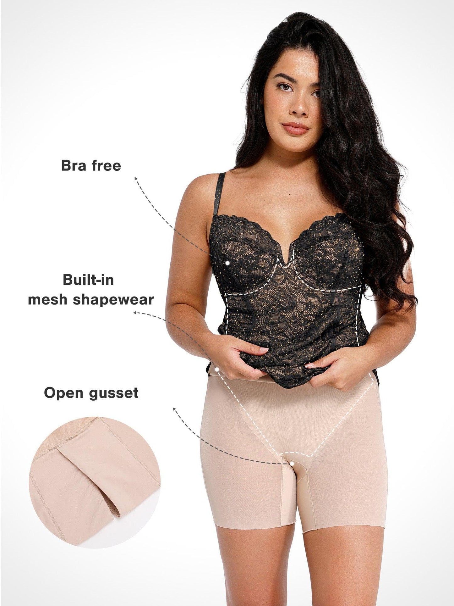 MAYA – Lace Corset Midi Dress
