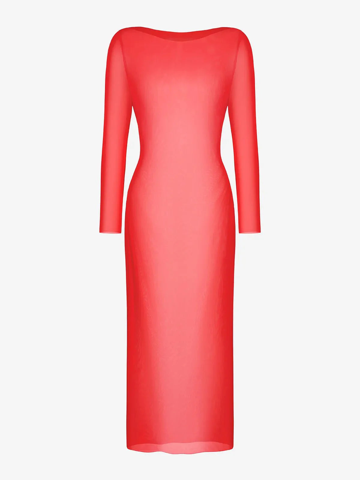 LYSERA – Sheer Mesh Maxi Cover-Up - LivingCurves Outerwear Rood / S