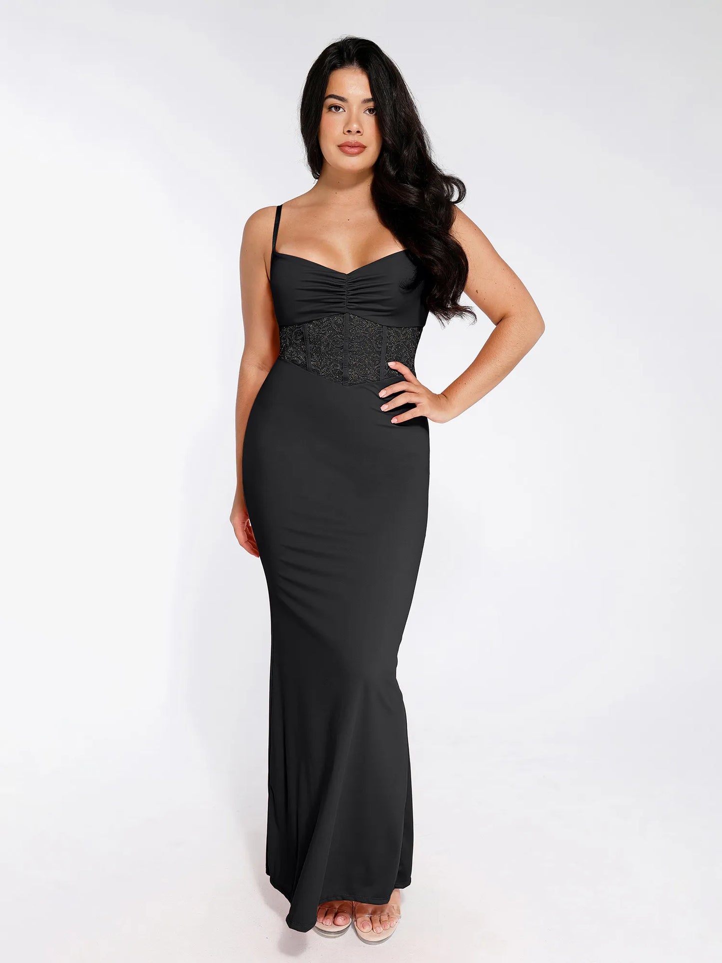 LYNE – Shapewear Maxi Jurk met Kant & Mermaid Pasvorm