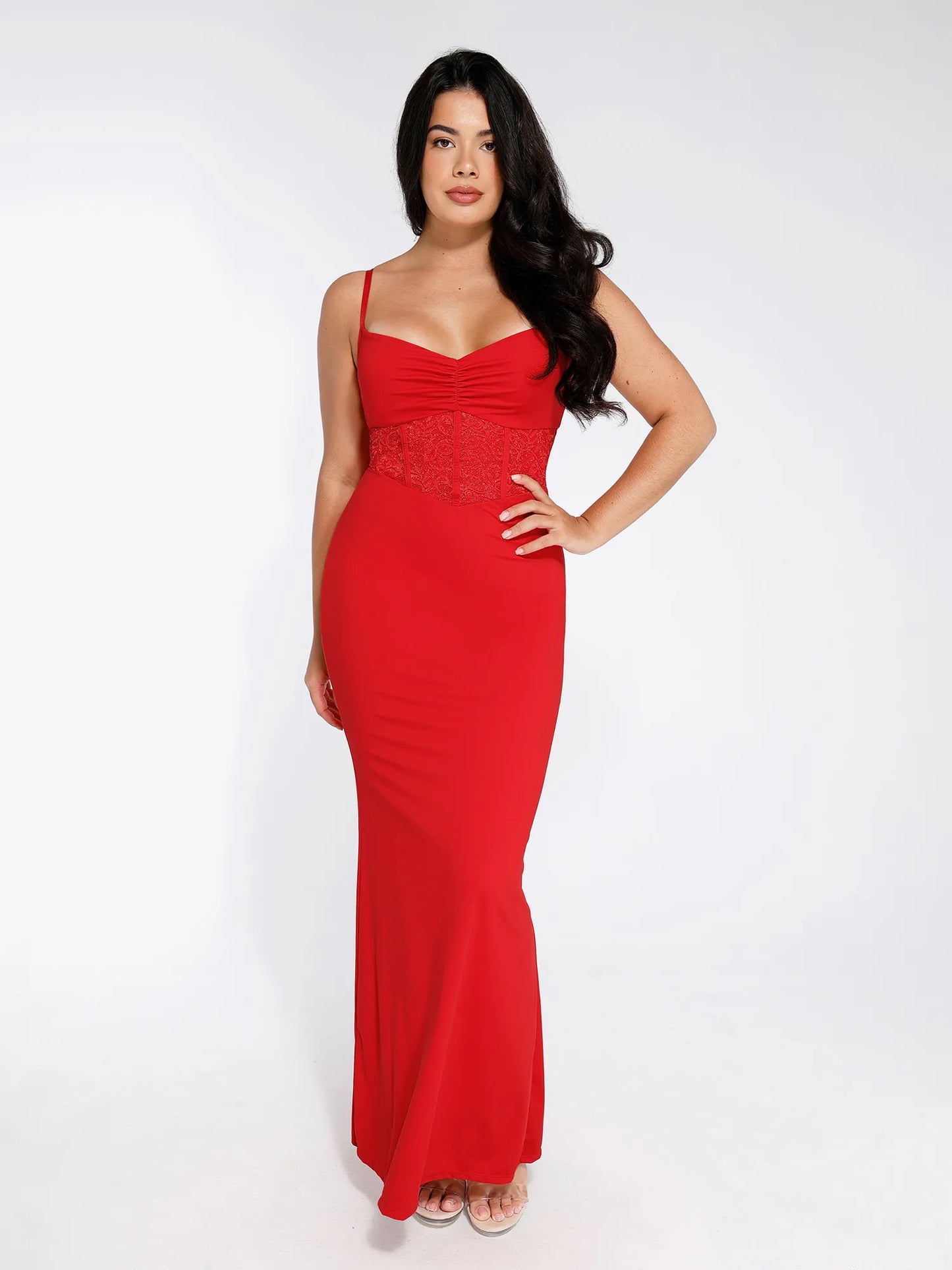LYNE – Shapewear Maxi Jurk met Kant & Mermaid Pasvorm