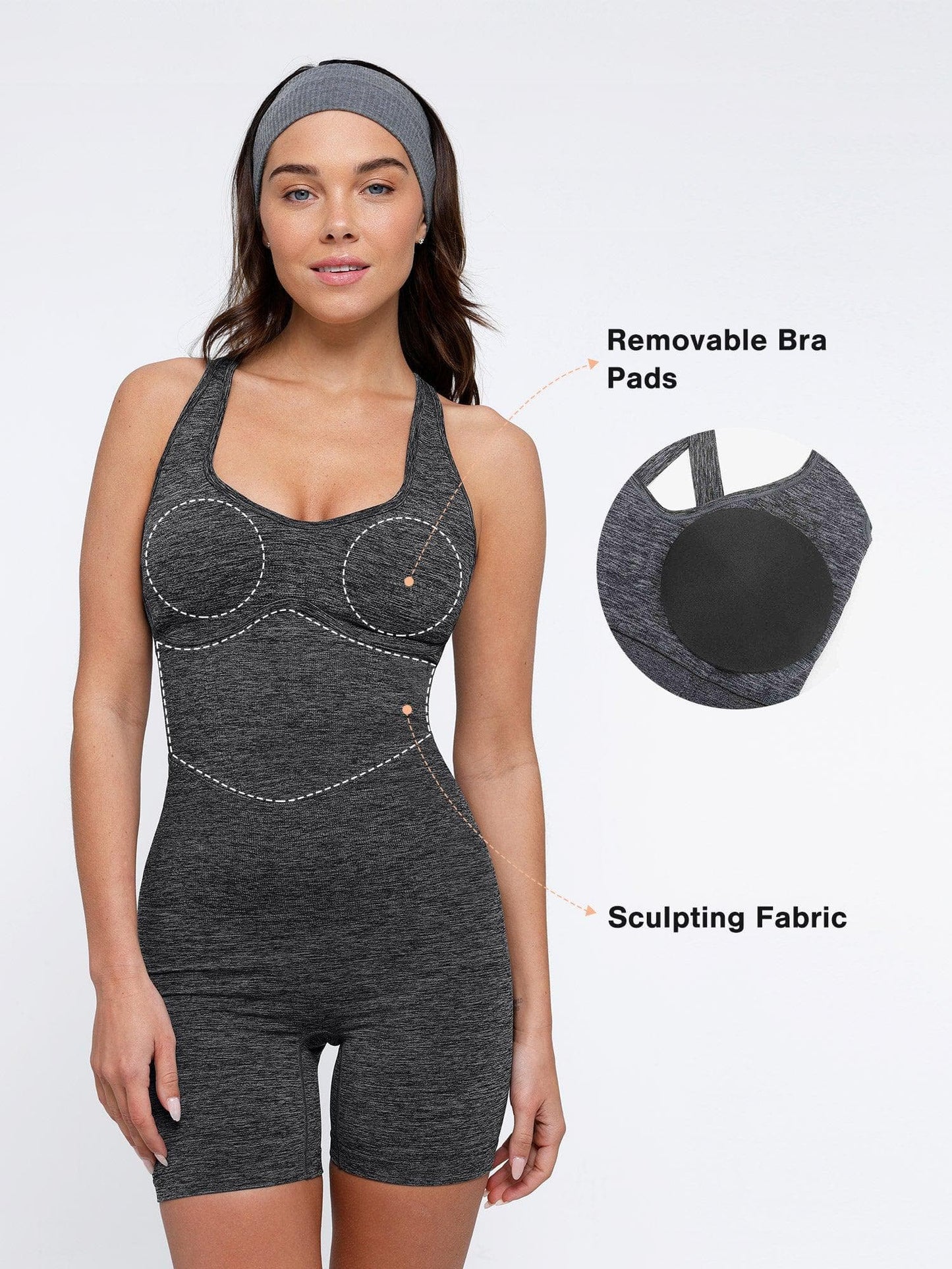 ALINA | Naadloze Sport Romper met Crossback