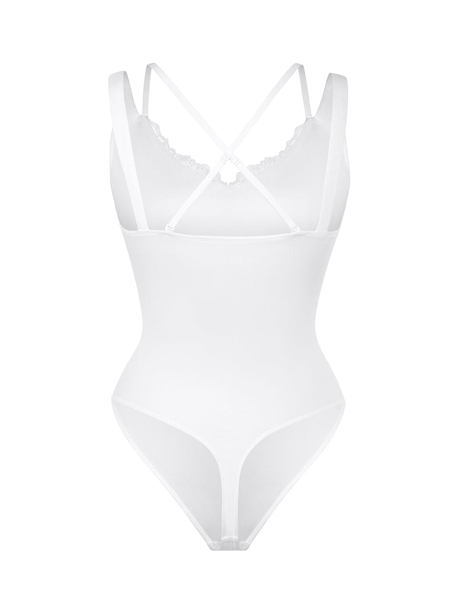 CLARI – Kant V-Hals Shapewear String Body - LivingCurves Seamless Shaper Zwart / S