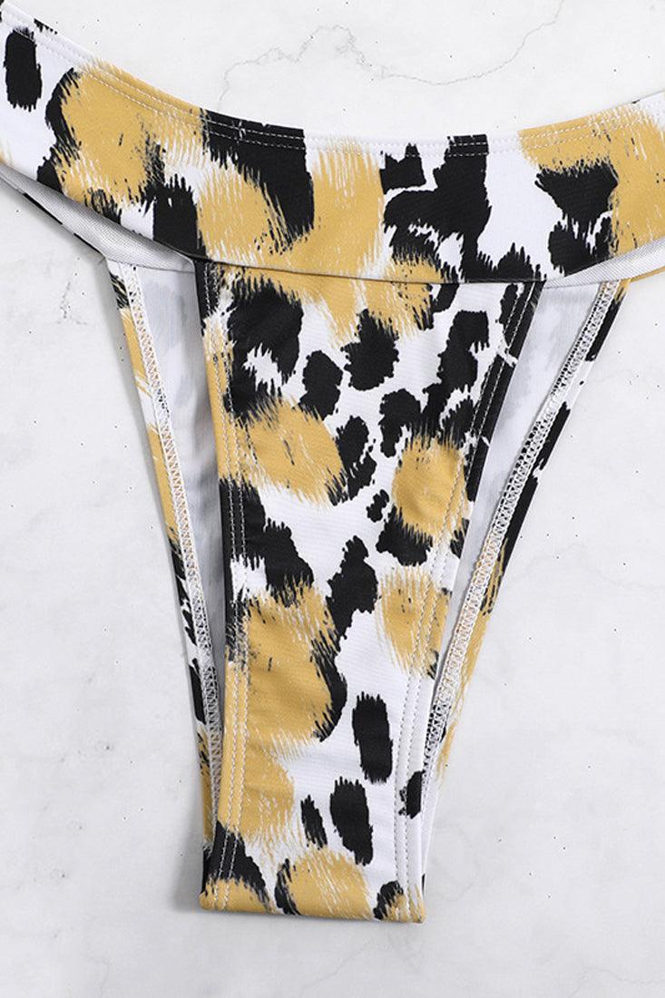 Leopard Bikini Cheeky Black dames