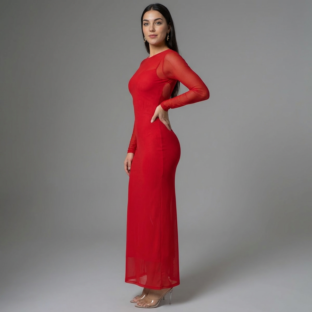 LYSERA – Sheer Mesh Maxi Cover-Up