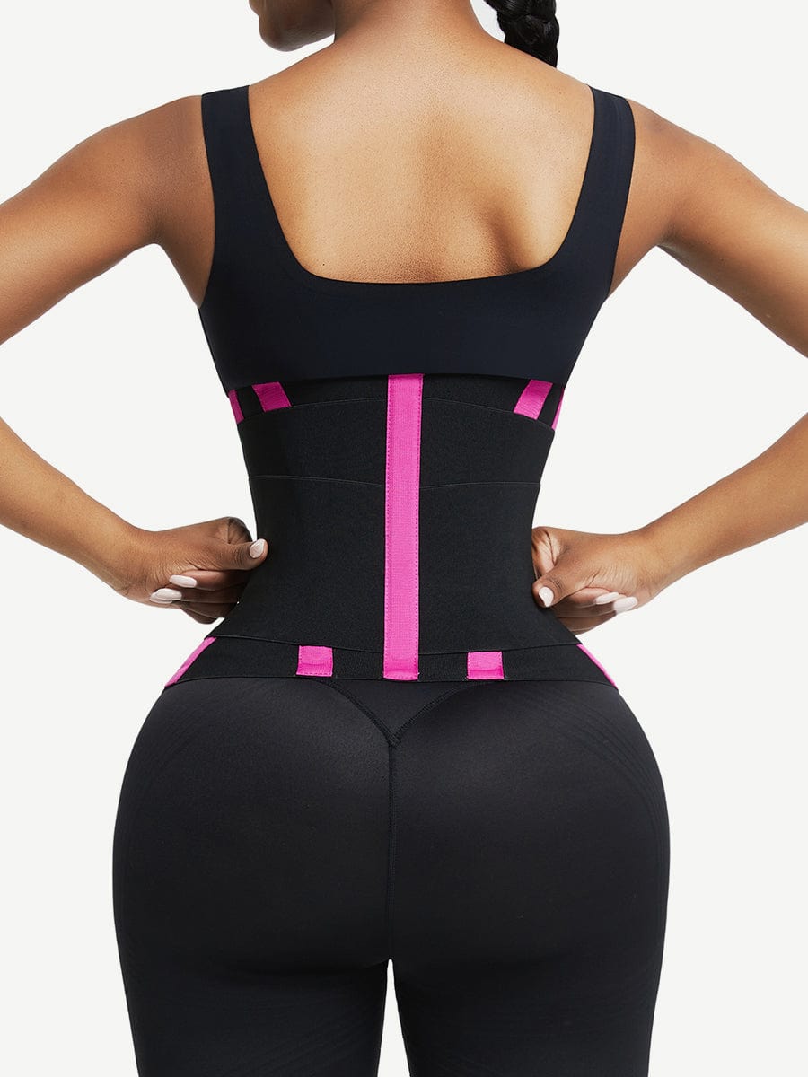ORINE – Sauna Waist Trainer met 5 Stalen Banden - LivingCurves Waist Trainer Regular Style / Donker Roze / XS