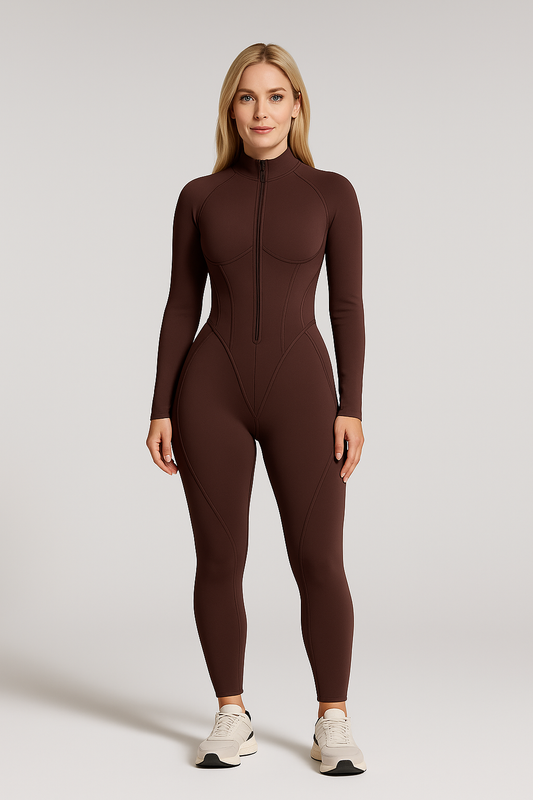 SIL – Catsuit met Corrigerend Effect - LivingCurves Bodysuit bruin / XS