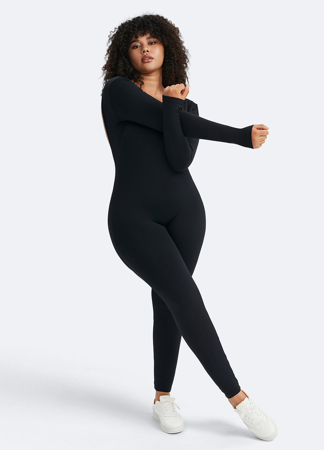 ÉLAN – Short Sleeve Shaping Catsuit - LivingCurves Bodysuit Inky Black / L