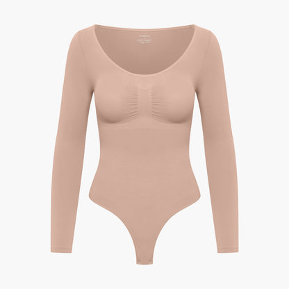 ARYA – Longsleeve Sculpt Bodysuit (Stringmodel) - LivingCurves Bodysuit Beige / XS