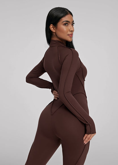 NÉVA – Full-Length Shaping Catsuit - LivingCurves Bodysuit Chocolate / XS