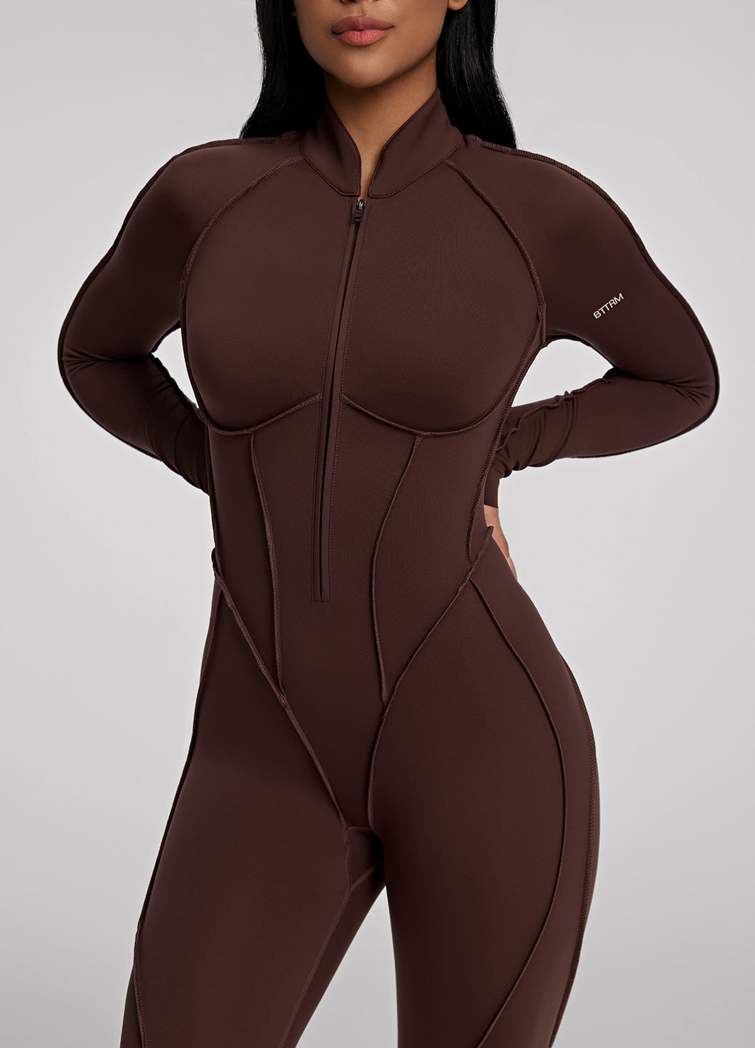 NÉVA – Full-Length Shaping Catsuit - LivingCurves Bodysuit Chocolate / XS
