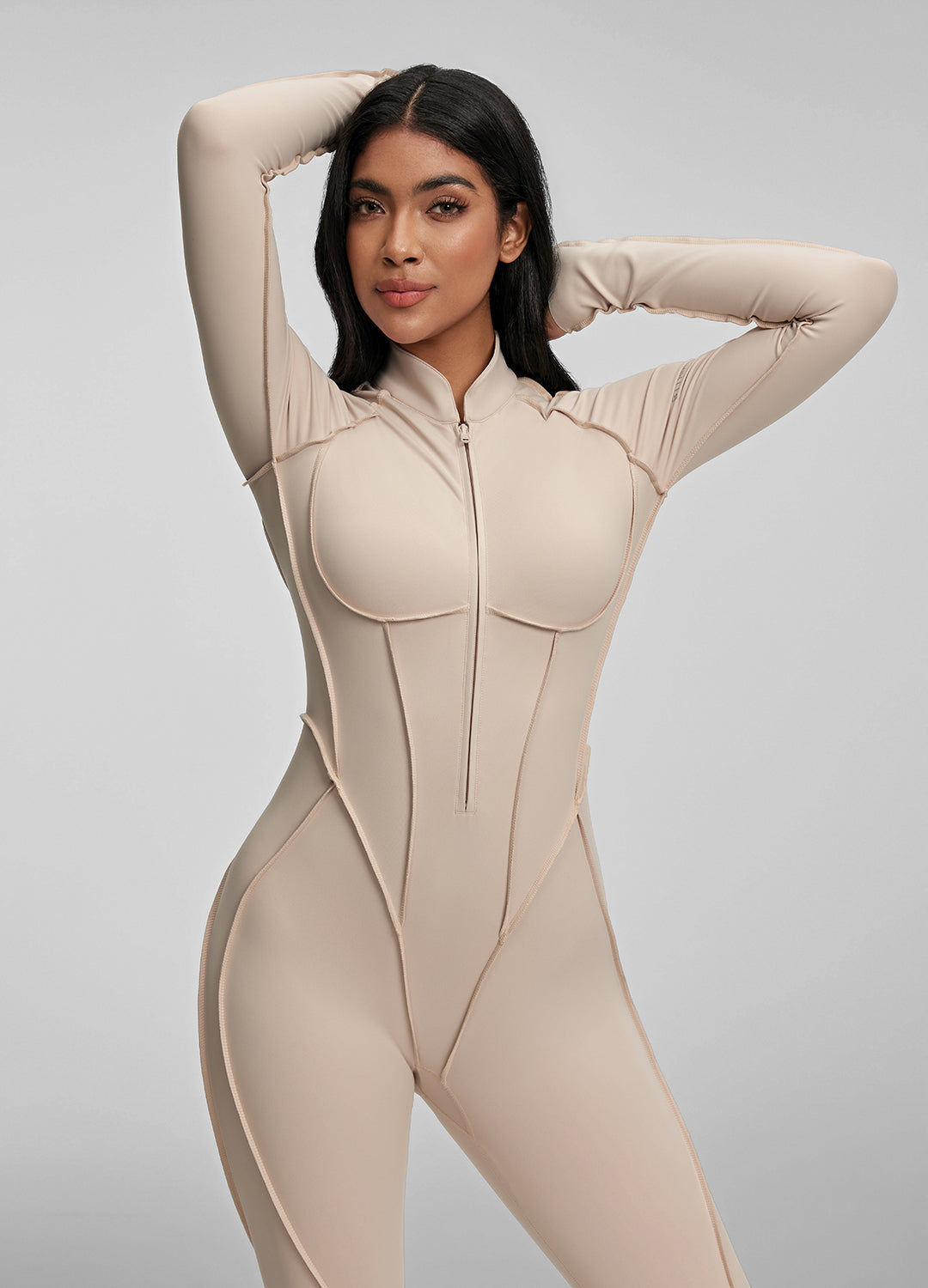 SEVA – Full-Length Shaping Catsuit - LivingCurves Bodysuit Oat Milk / XS