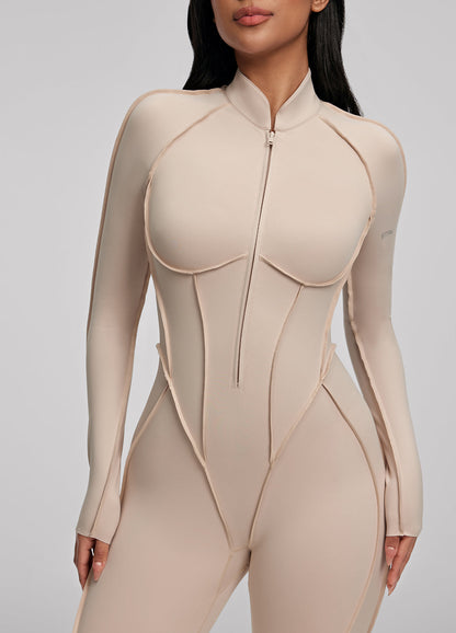 SEVA – Full-Length Shaping Catsuit - LivingCurves Bodysuit Oat Milk / XS