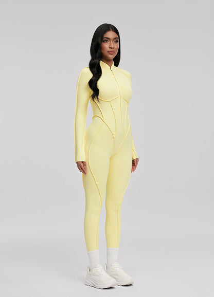 ZAYA – Two-Tone Shaping Catsuit - LivingCurves Bodysuit Lemon Meringue / XS