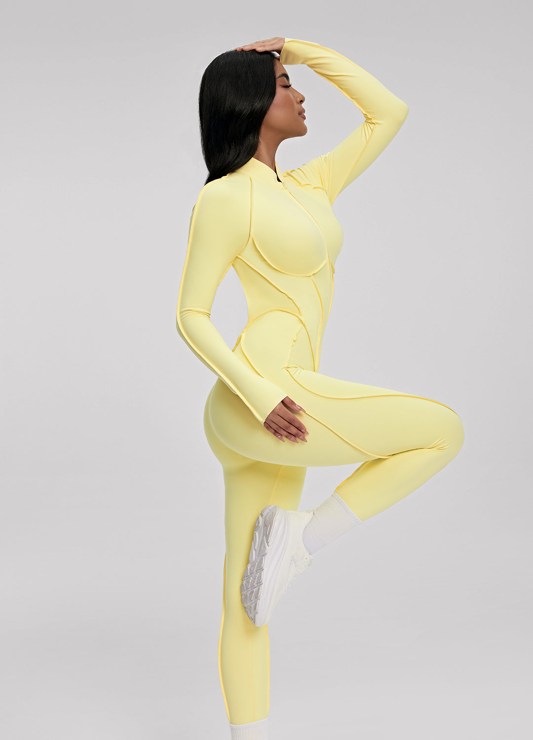 ZAYA – Two-Tone Shaping Catsuit - LivingCurves Bodysuit Lemon Meringue / XS