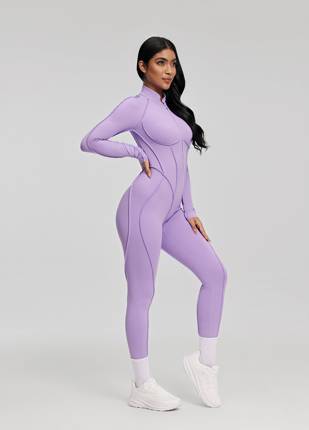 VALI – Strappy Peekaboo Catsuit - LivingCurves Bodysuit Lavender / XS
