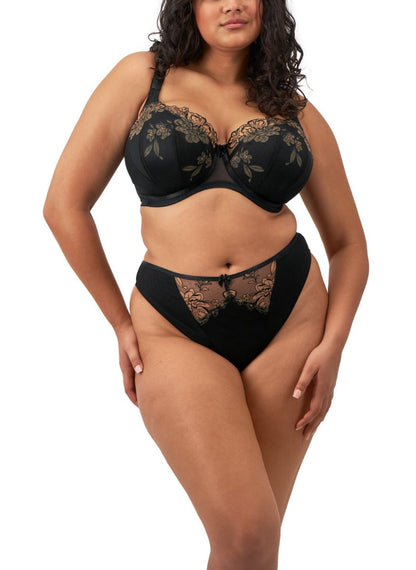 Elomi Teagan Black Almond Thong Panty 302670